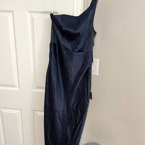 Lulu's Navy One-Shoulder Formal Dress
